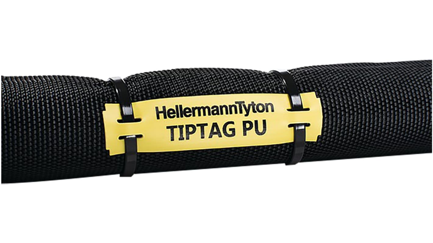 HellermannTyton 黄色线缆标签, 聚氨酯 (PUR), 100mm x 11mm标签, TIPTAG系列