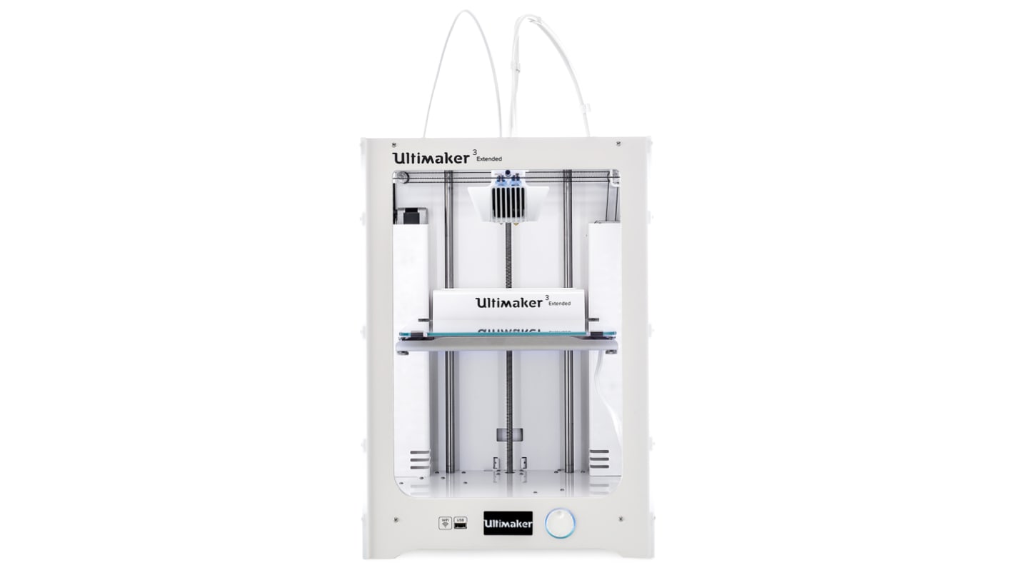 Ultimaker 3 Extended FDM 3D-Drucker 2-Kopf Multifilament- Druck, für 2.85mm Filament, bis 215 x 215 x 300mm, Ethernet,