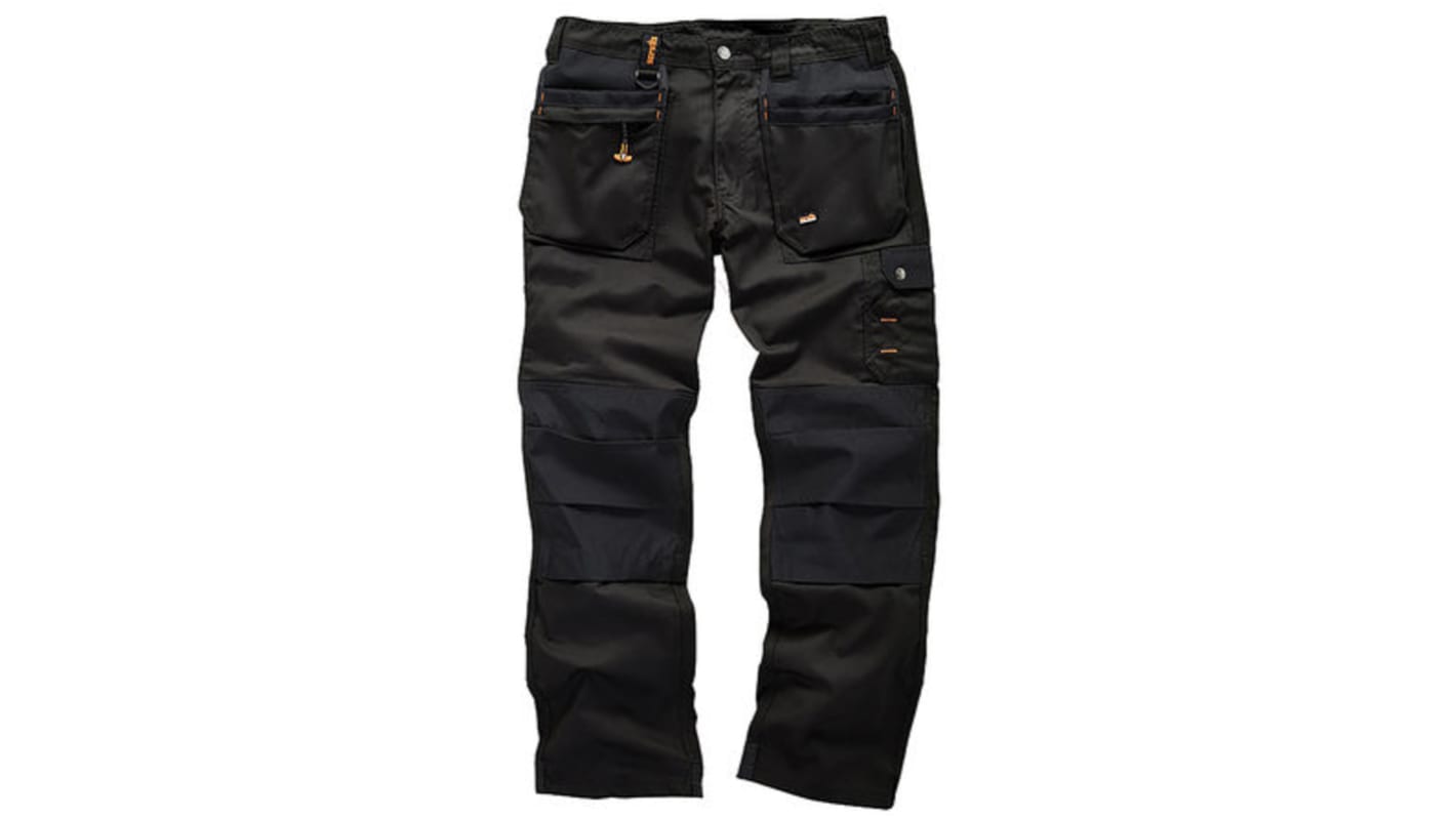 Scruffs Worker Plus Trouser Herren Arbeitshose , Baumwolle, Polyester Schwarz Leichte Ausführung / 36Zoll x 32Zoll