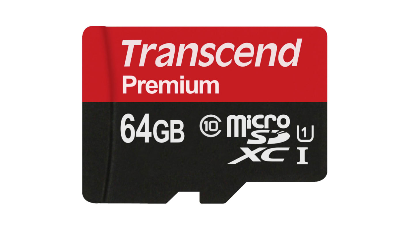 Transcend 64 GB MicroSDXC Micro SD Card, Class 10, UHS-1 U1