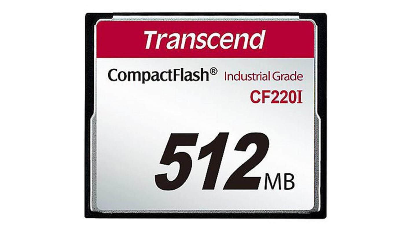 Transcend CF220I CompactFlash Industrial 512 MB SLC Compact Flash Card