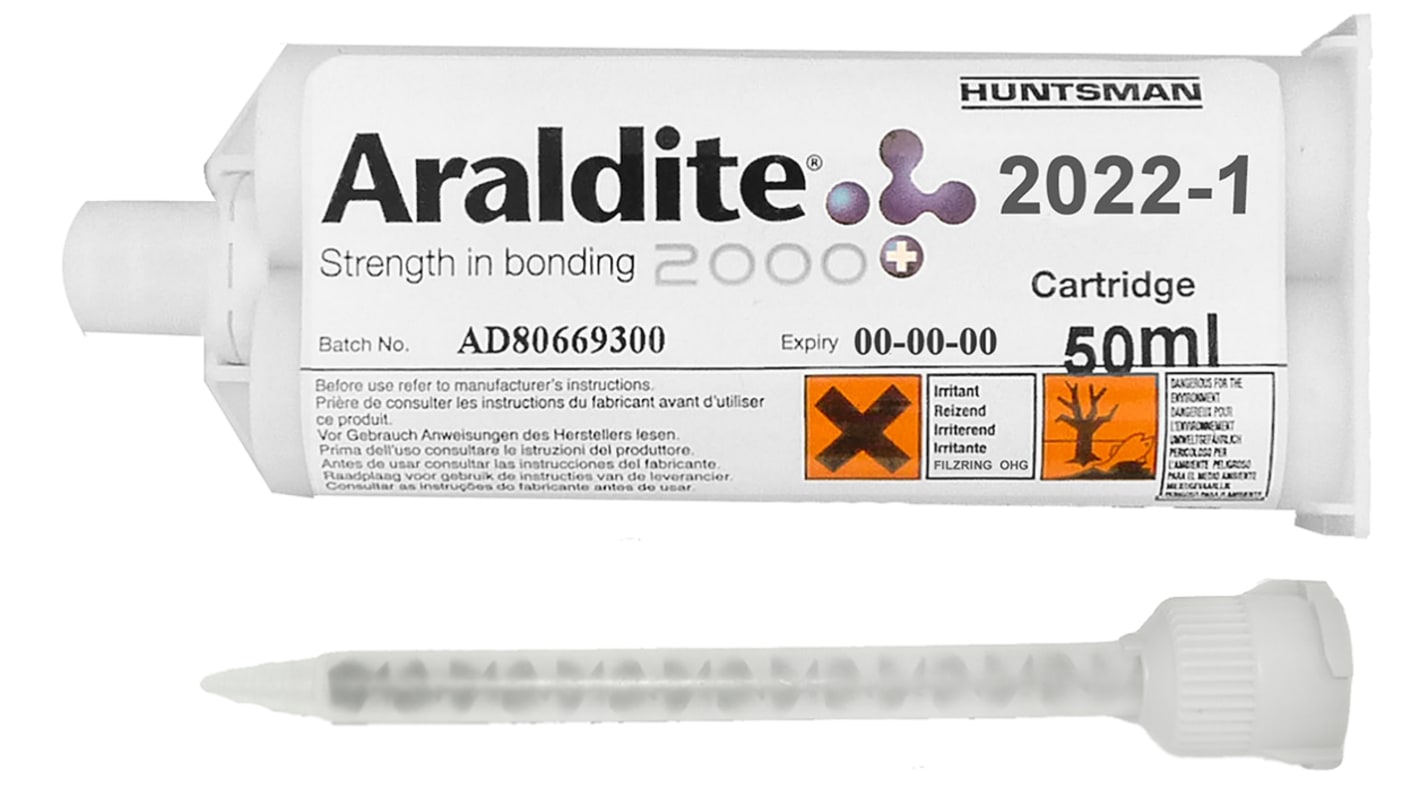 Araldite 2022-1 Methacrylat Acrylklebstoff Flüssig Weiß, Gelb, Doppelkartusche 50 ml, für Metall, Kunststoff