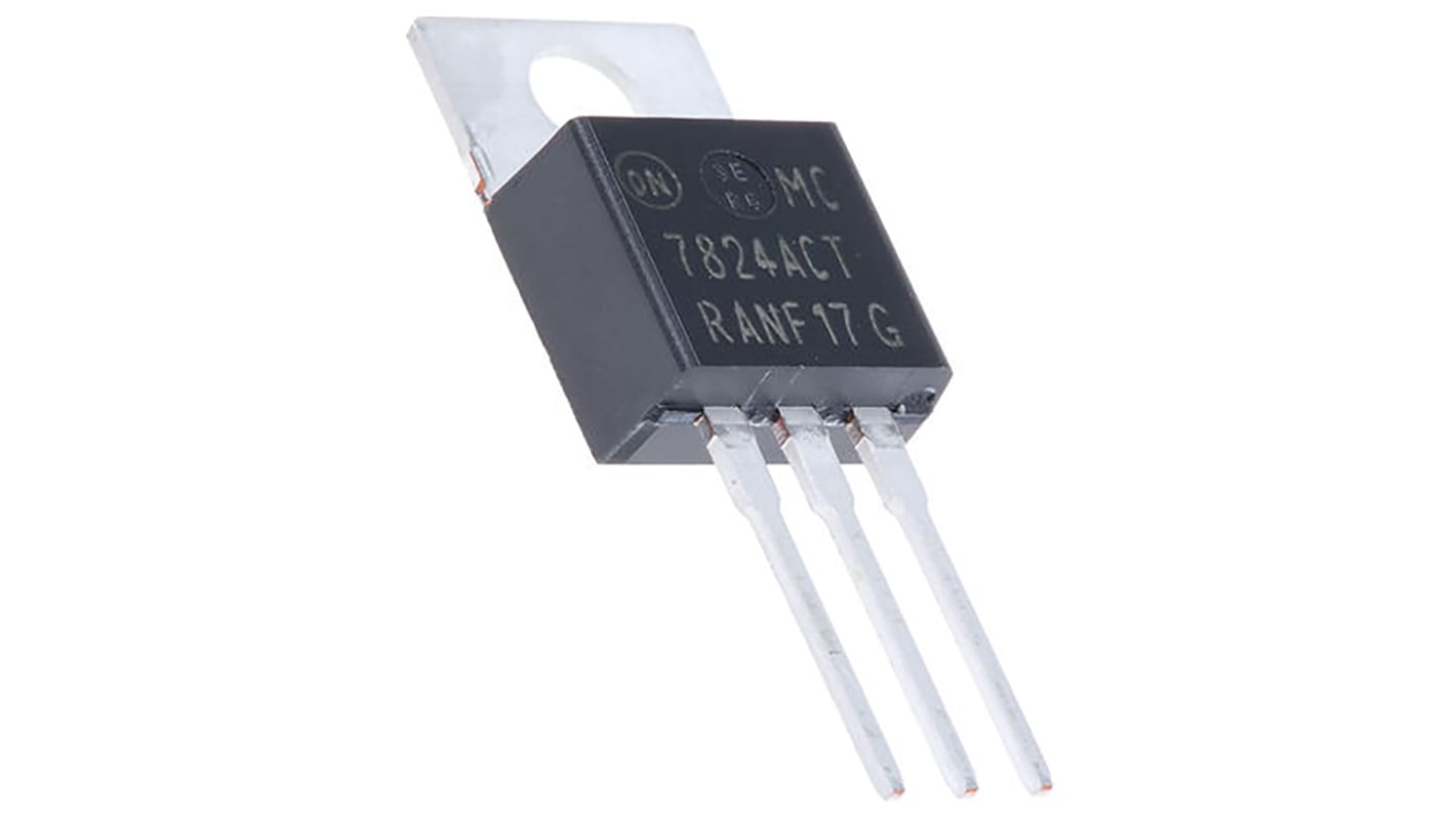 onsemi MC7824ACTG, 1 Linear Voltage, Voltage Regulator 1A, 24 V 3-Pin, TO-220