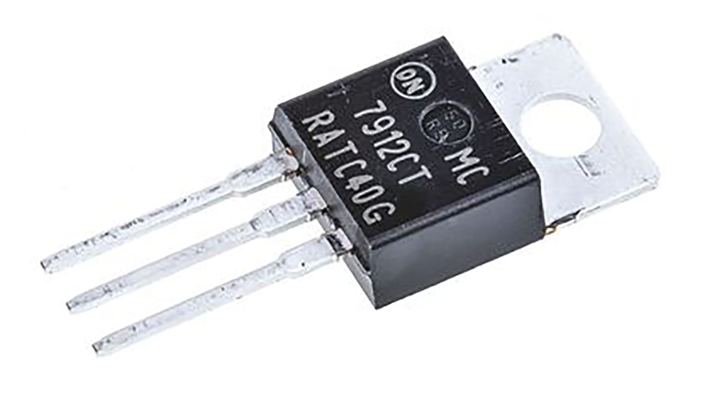 onsemi 线性稳压芯片, -12 V输出, 1A最大输出, 单路输出, TO-220, 3针, 通孔安装, 0 °C→+125 °C, ±4%精度