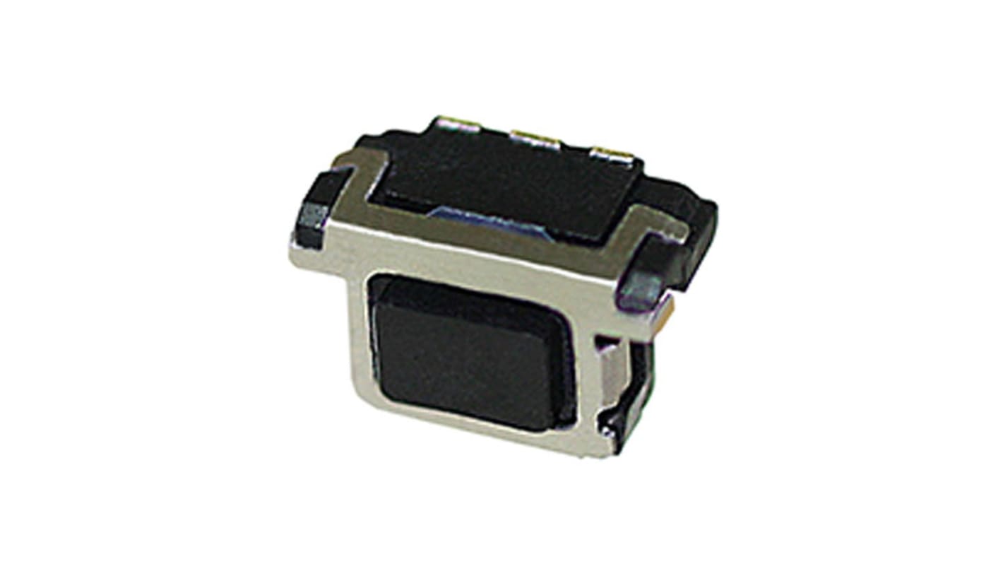 Panasonic Black Push Plate Tactile Switch, SPST 20 mA @ 15 V dc 2.2mm Edge Mount