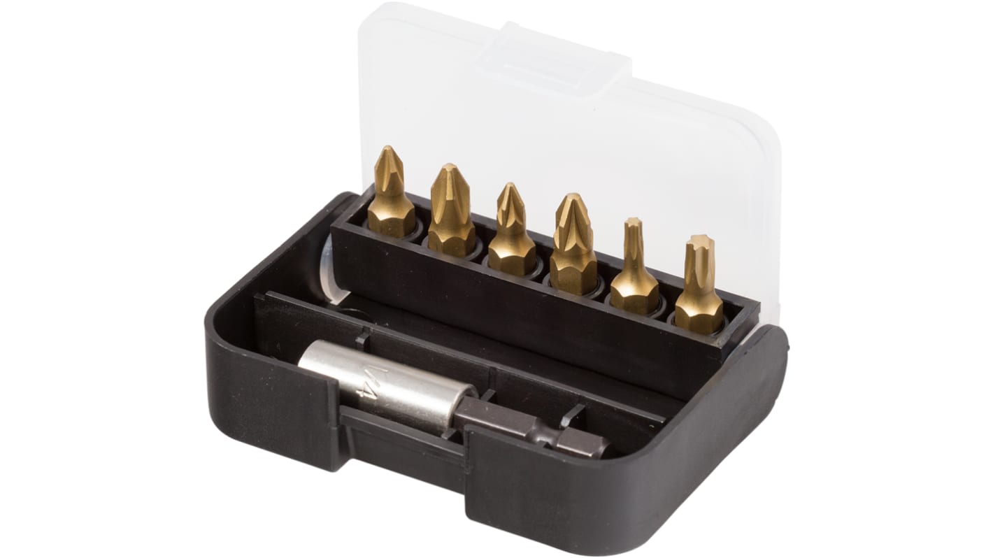 RS PRO Impact Bit Set 7 Pieces, Phillips, Pozidriv, Torx