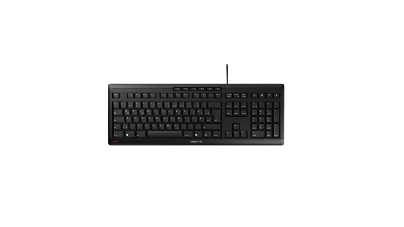 Cherry Stream 3,0 Tastatur Tastatur QWERTY (UNS) Kabelgebunden Schwarz USB, 472 x 176 x 18mm