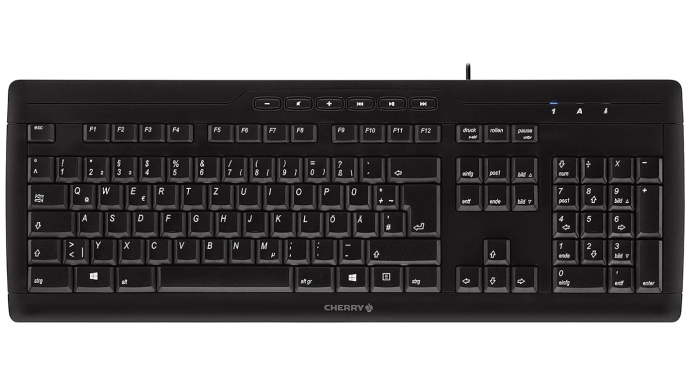 Cherry Stream 3.0 Keyboard Wired USB Keyboard, QWERTZ (German), Black