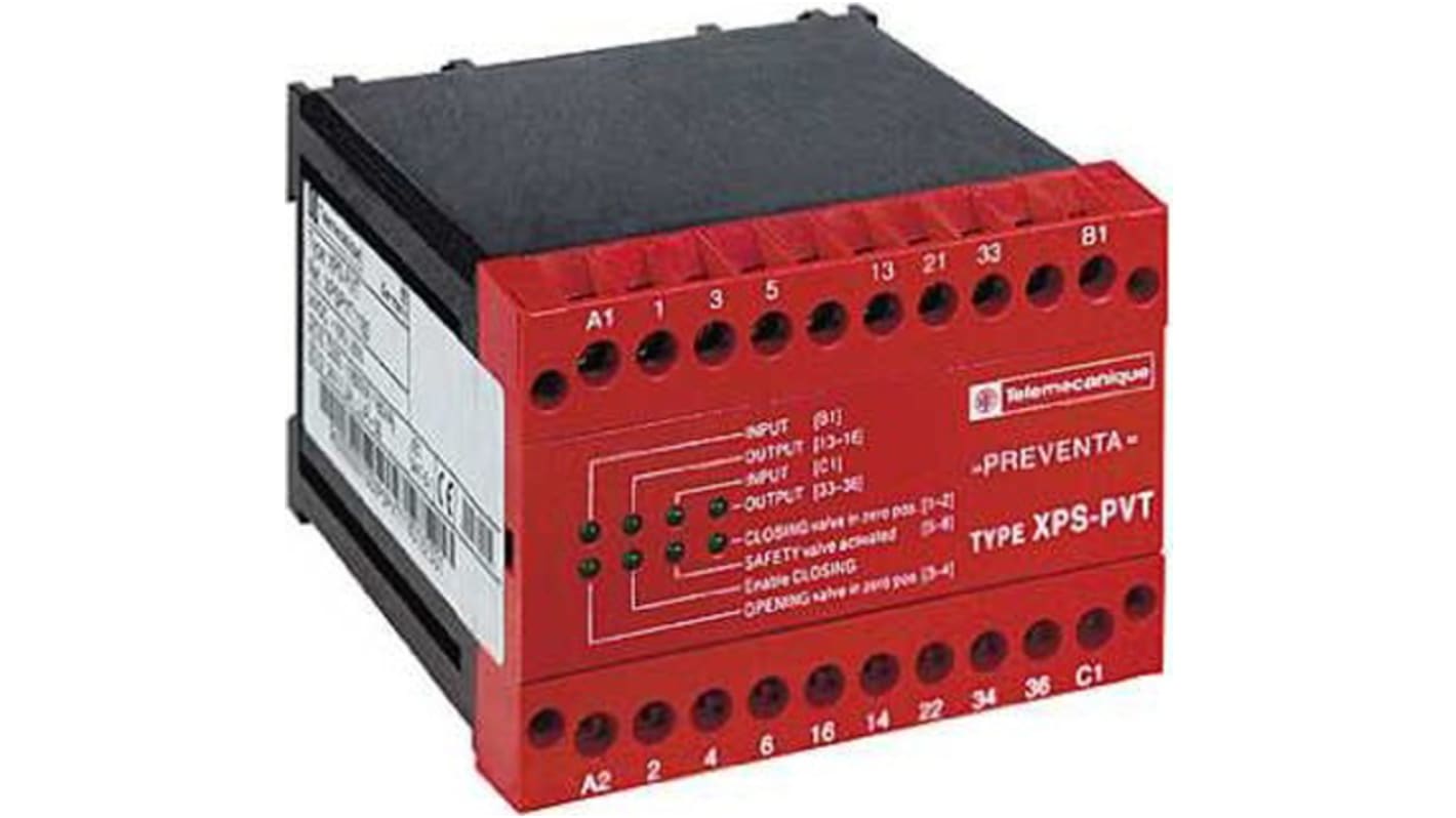 Relè di sicurezza Schneider Electric XPS PVT, 24V cc, 3 contatti di sicurezza