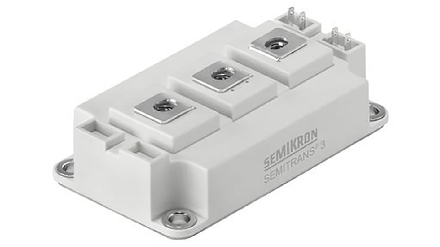 Semikron Danfoss N沟道IGBT模块, 双个半桥晶体管, Ic 400 A, VCEO 1200 V, 7针, SEMITRANS3, 螺钉安装, 12kHz