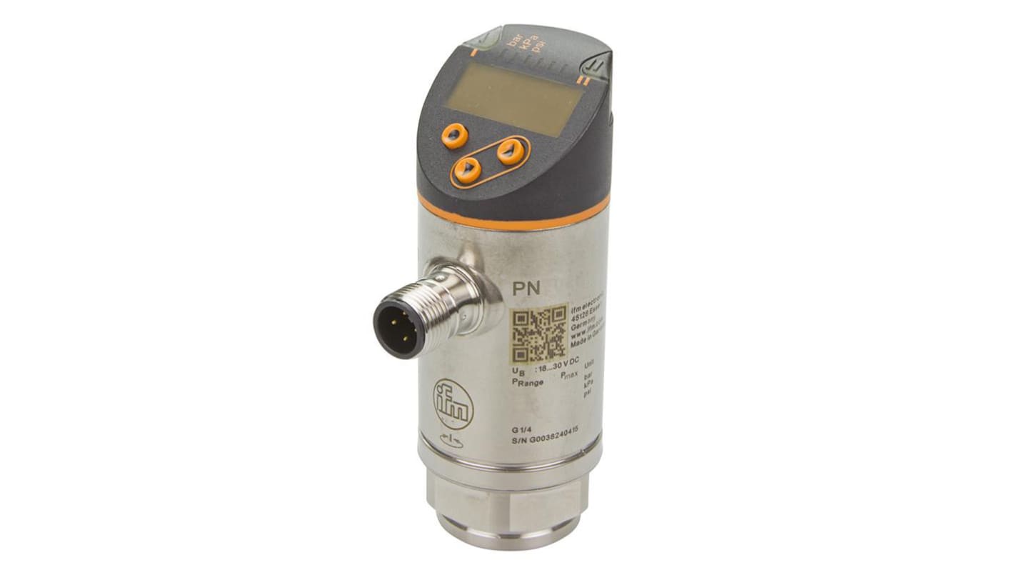 ifm electronic Pressure Sensor, 0bar Min, 250bar Max, 2x PNP/NPN-NO/NC Output, Relative Reading