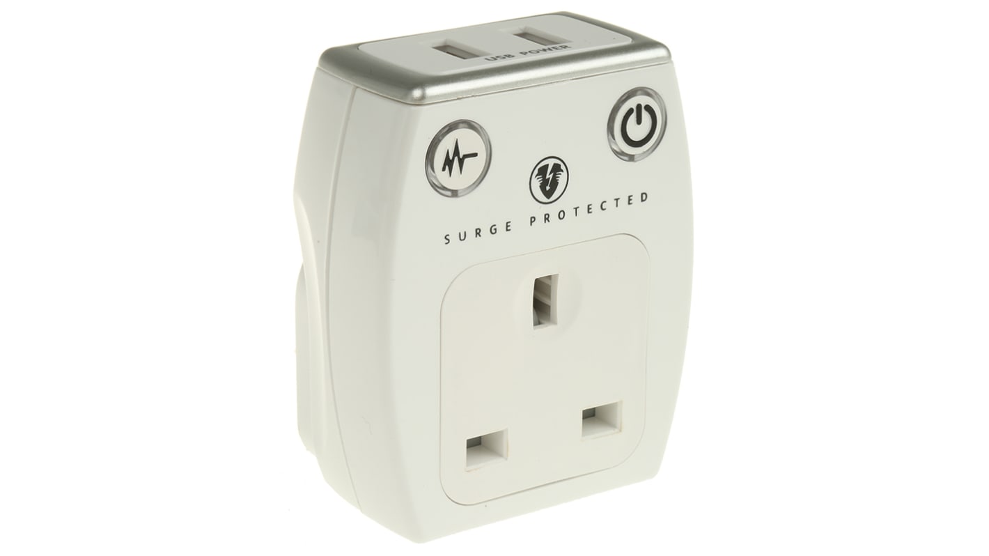 Masterplug Reiseadapter 2 Wege Adapter, Typ G - Britisch 3-polig, USB