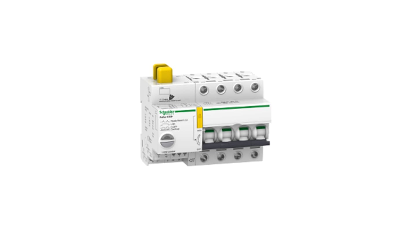 Schneider Electric Acti 9 Thermal Magnetic Circuit Breaker - iC60H 4 Pole DIN Rail Mount, 16A Current Rating