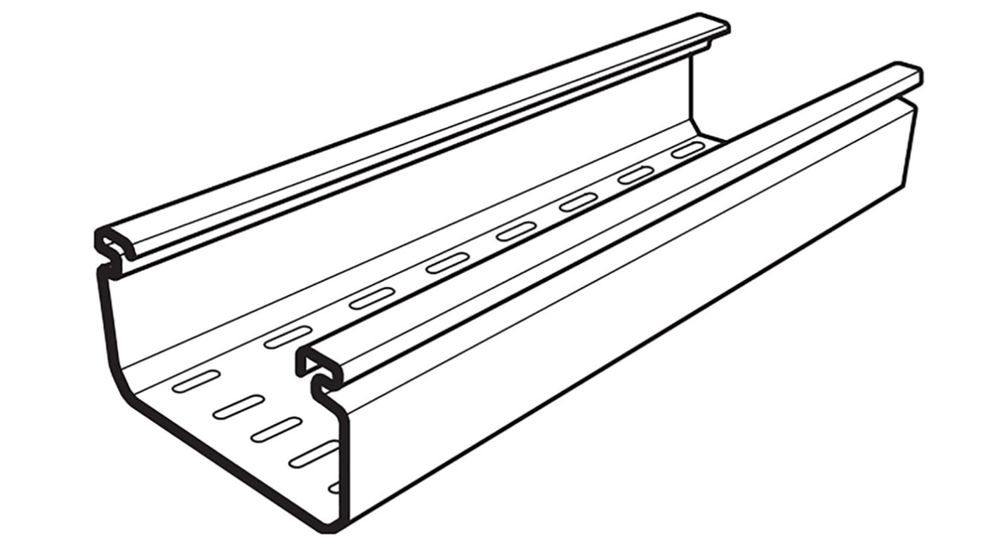 Cablofil International Perforated Cable Tray, PVC 3m x 75 mm x 50mm
