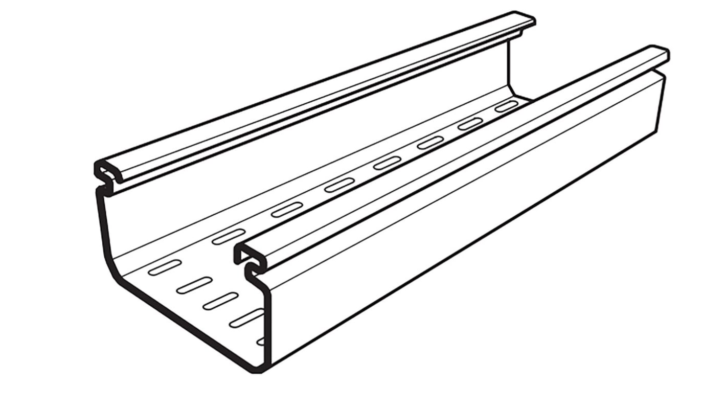 Cablofil International PCT Kabelpritsche, Typ Perforierte Kabelrinne, T. 50mm x 150 mm x 3m PVC