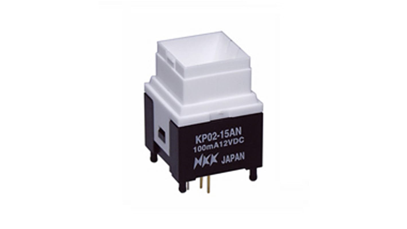 NKK Switches Illuminated Push Button Switch, Momentary, PCB, SPST, Green, Red LED, 12V dc