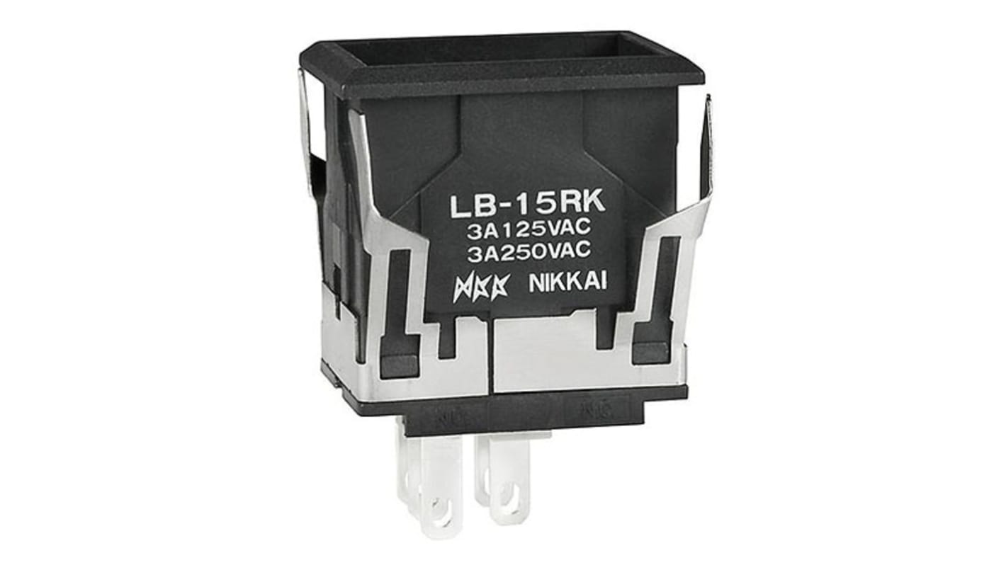 NKK Switches Push Button Switch, Momentary, Snap-In, SPDT, 30 V dc, 125V ac, IP65
