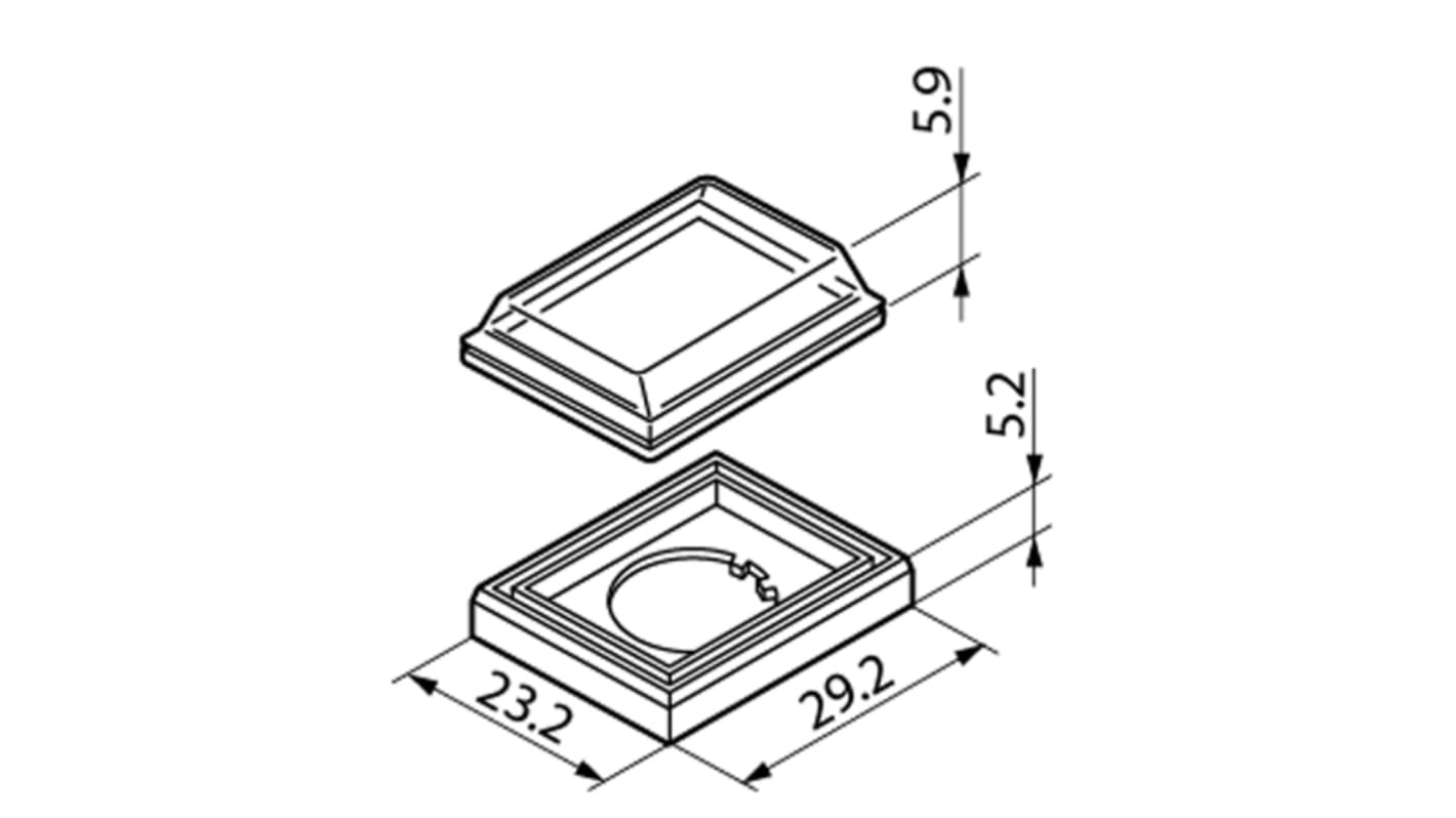 NKK Switches Rechteckige Staubschutzkappe für Serie YB