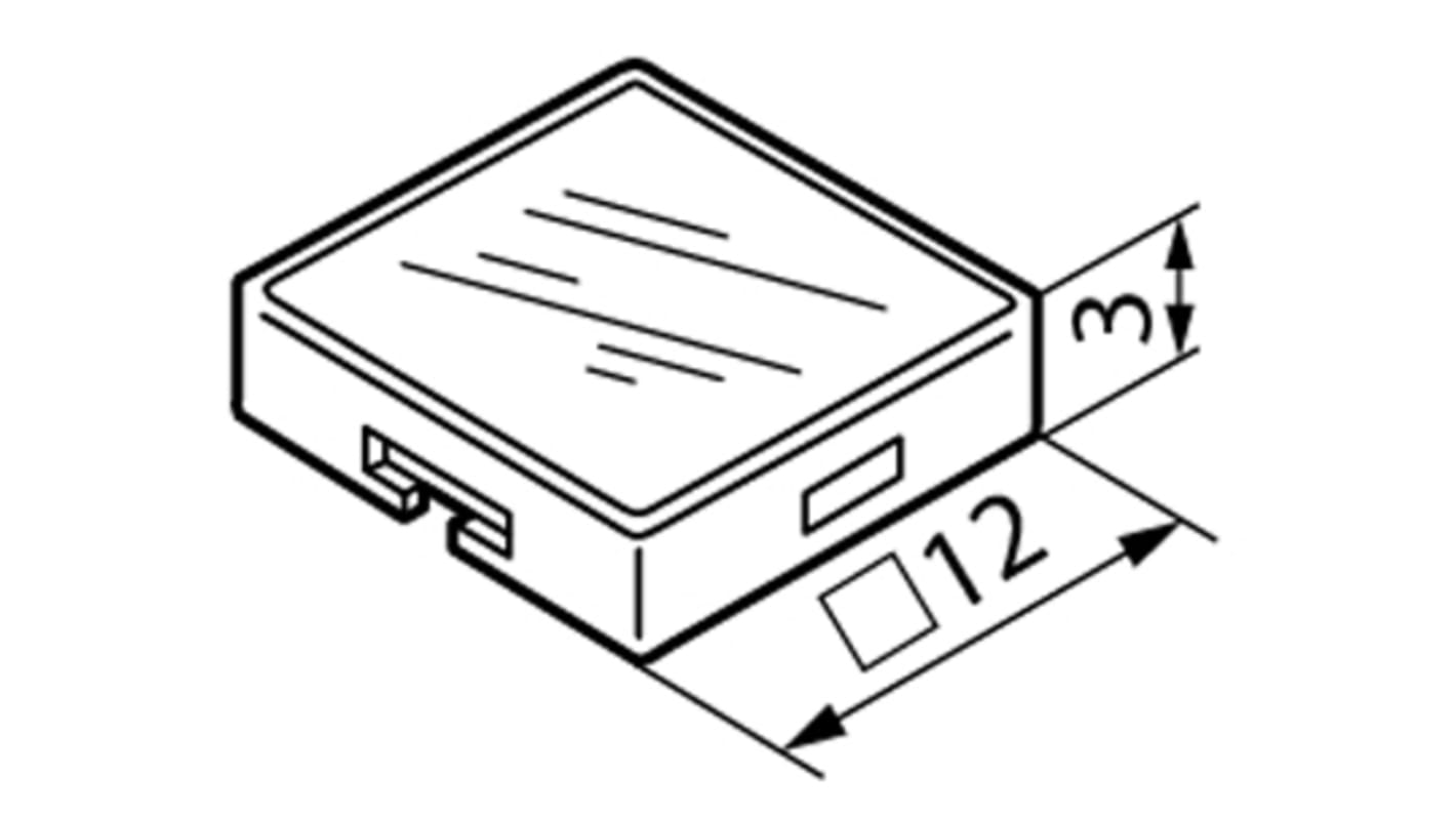 NKK Switches Clear Push Button Cap for Use with UB Series, 12 x 12 x 3mm