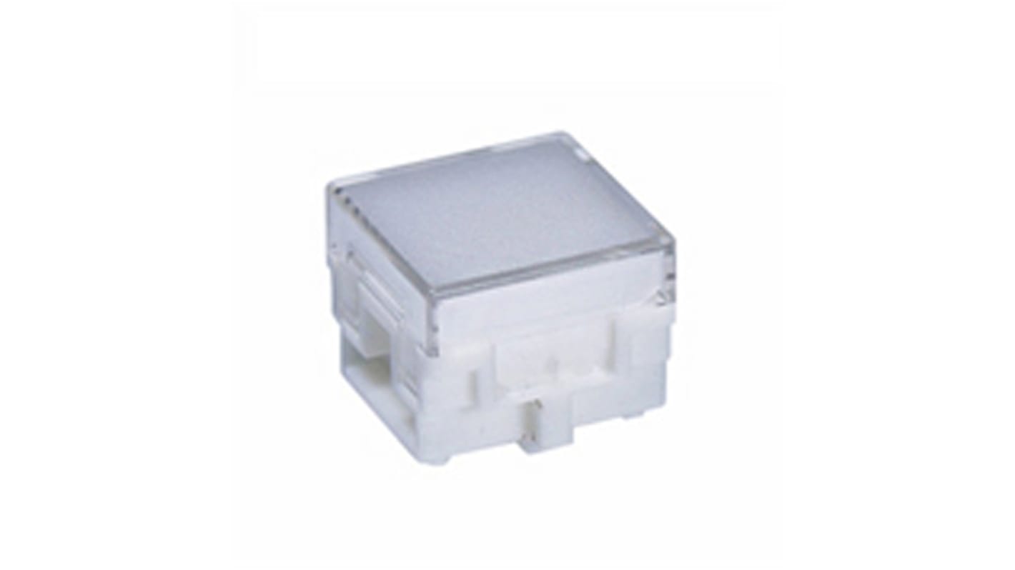 NKK Switches Clear, White Push Button Cap for Use with LB Series, 13.2 x 13.2 x 3.5mm