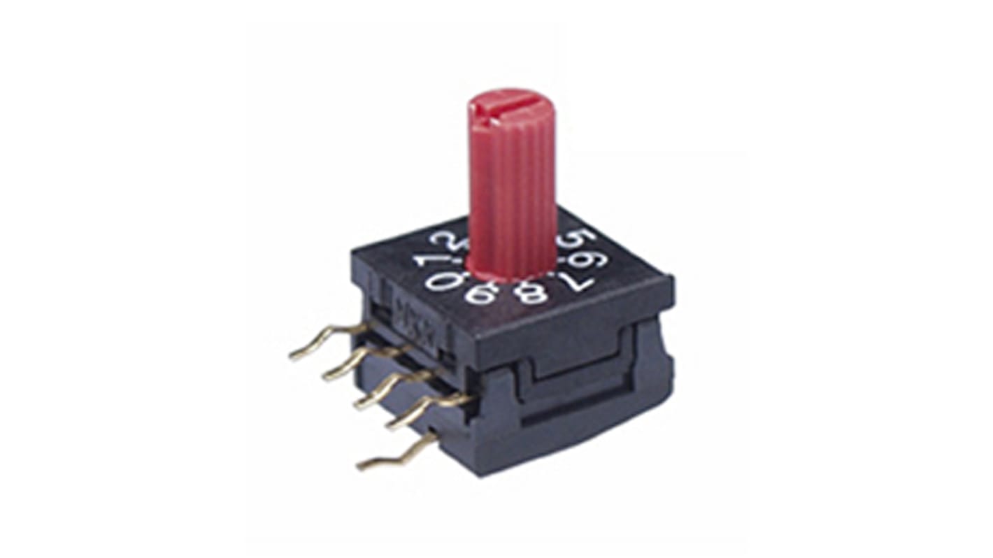 NKK Switches, 10 Position, BCD Rotary Switch, 100 mA, Solder