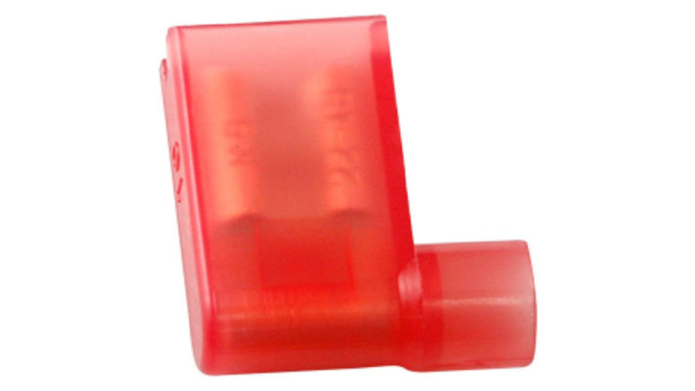 Terminal de lengüeta hembra aislado de color Rojo RS PRO de crimpar, 6.35 x 0.8mm, 0.5mm² → 0.75mm², long. 15.2mm, de