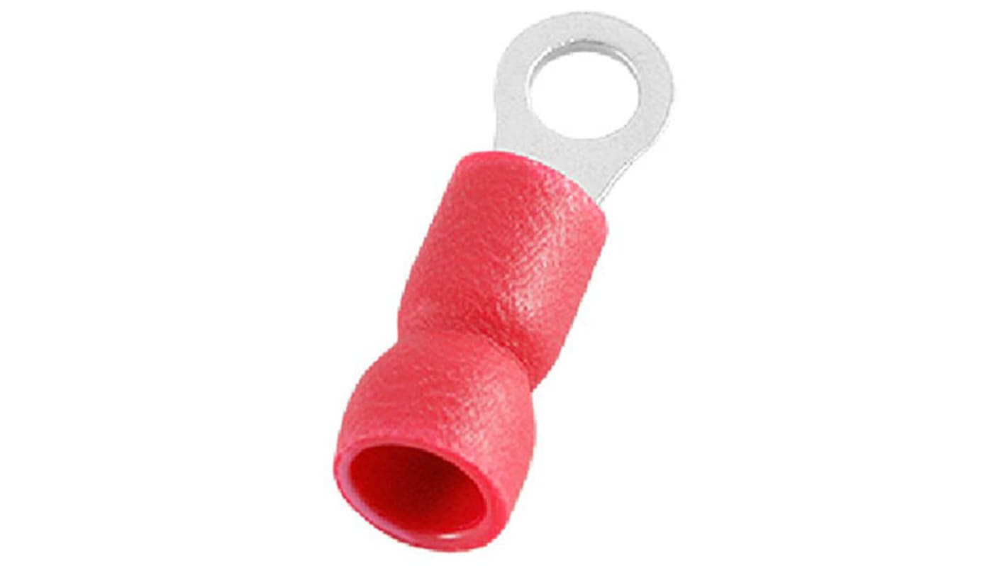 RS PRO Insulated Ring Terminal, M3.2 Stud Size, 0.5mm² to 1.5mm² Wire Size, Red