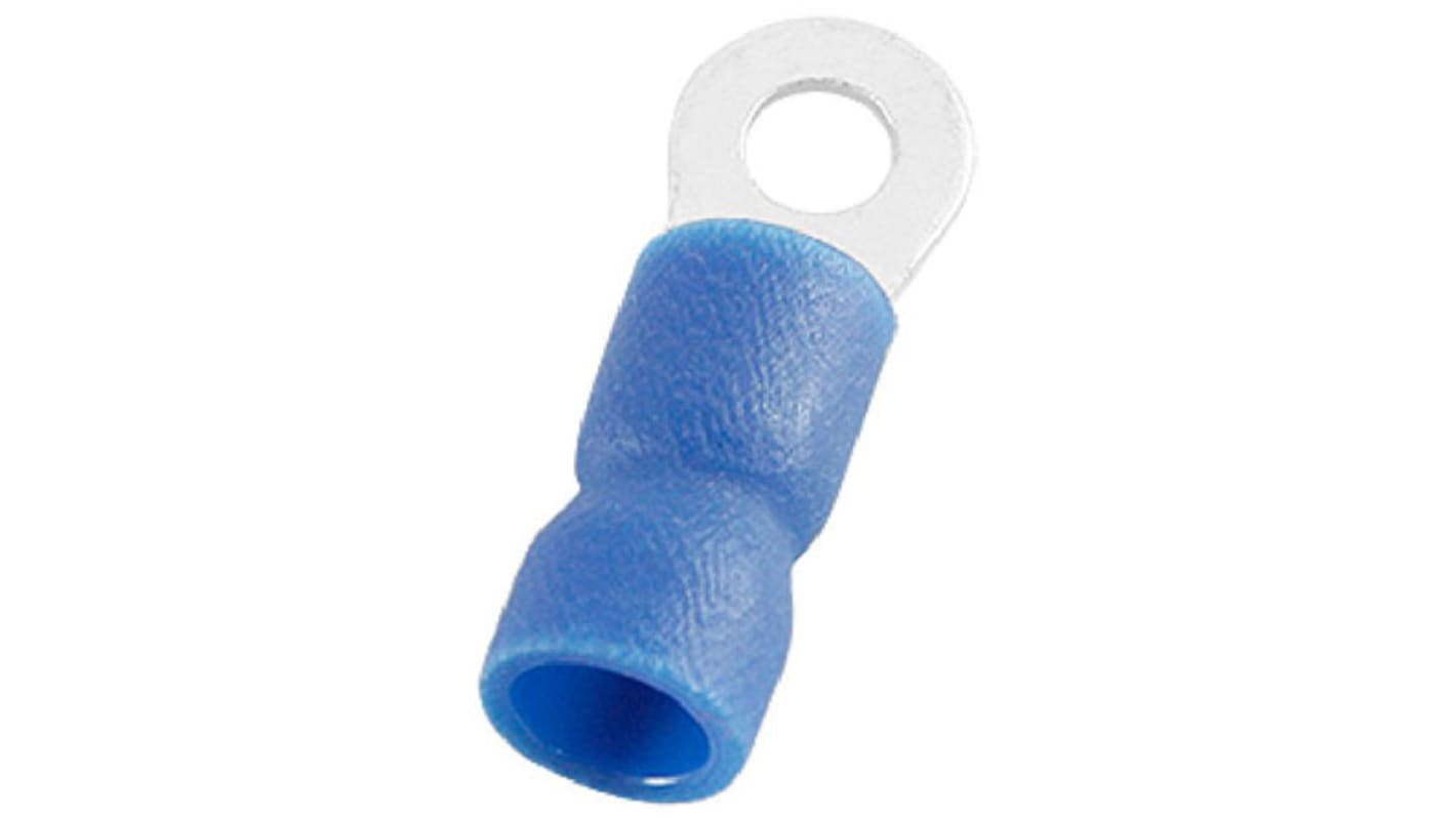 RS PRO Insulated Ring Terminal, M3.2 Stud Size, 1.5mm² to 2.5mm² Wire Size, Blue