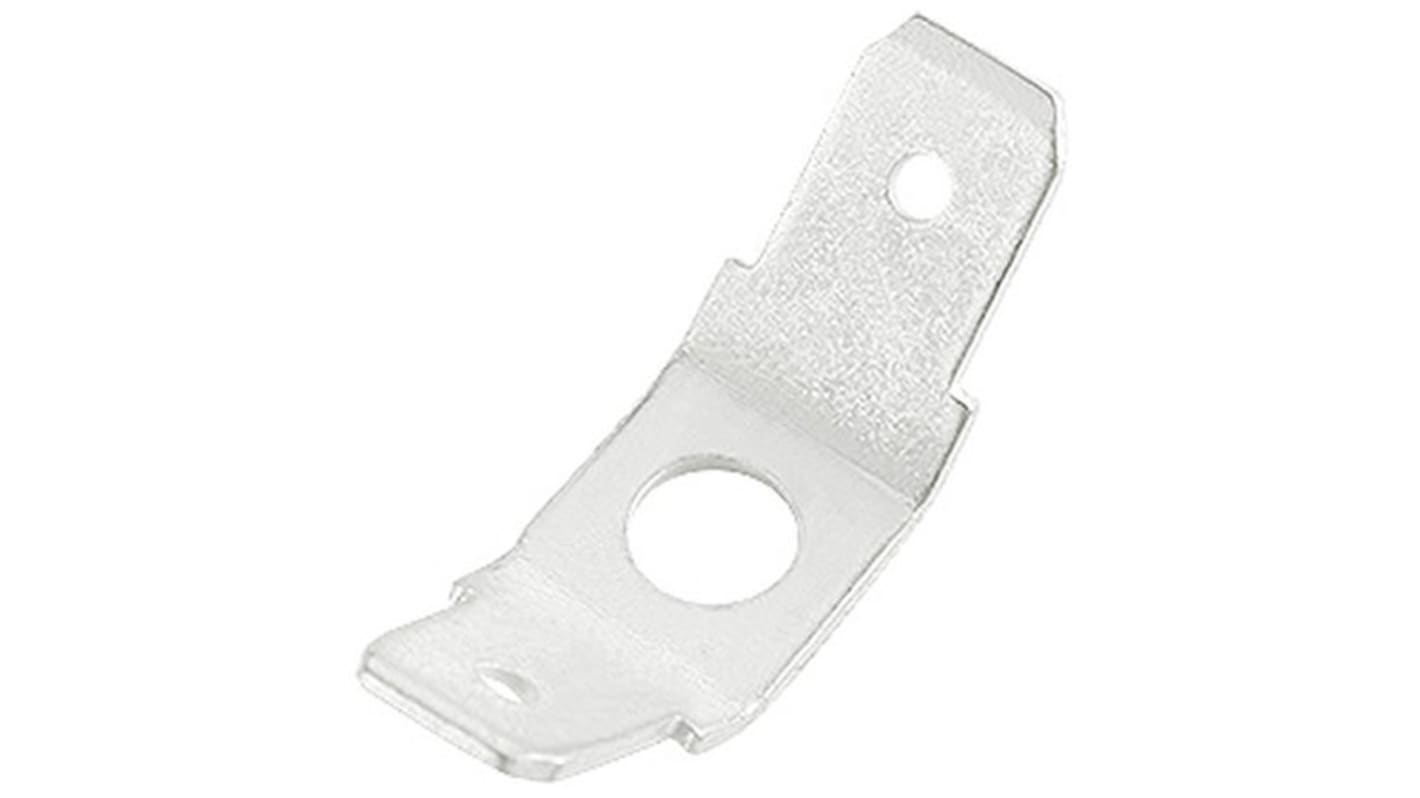 RS PRO Uninsulated Male Spade Connector, PCB Tab, 6.35 x 0.8mm Tab Size