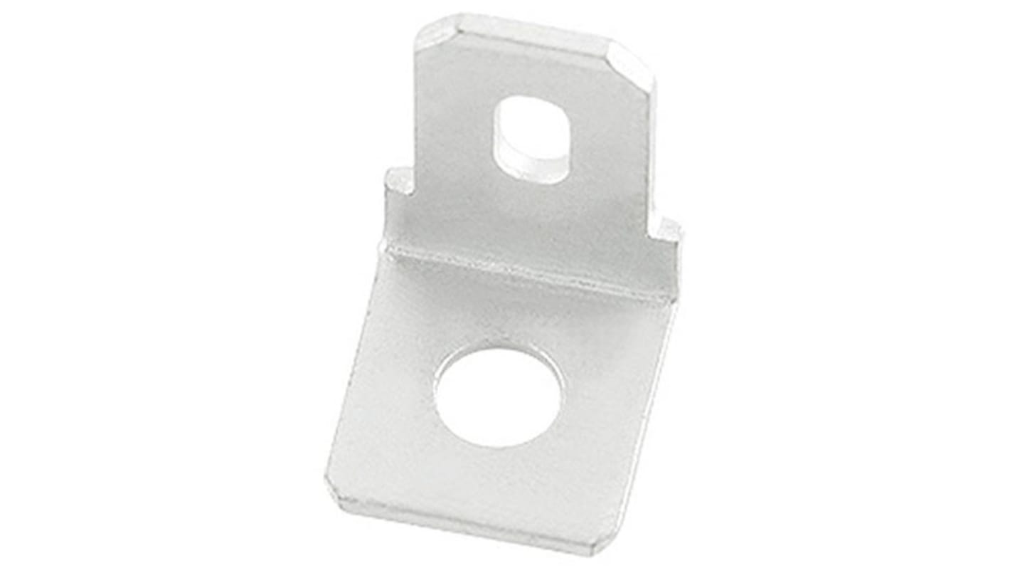 RS PRO Uninsulated Male Spade Connector, PCB Tab, 6.35 x 0.8mm Tab Size