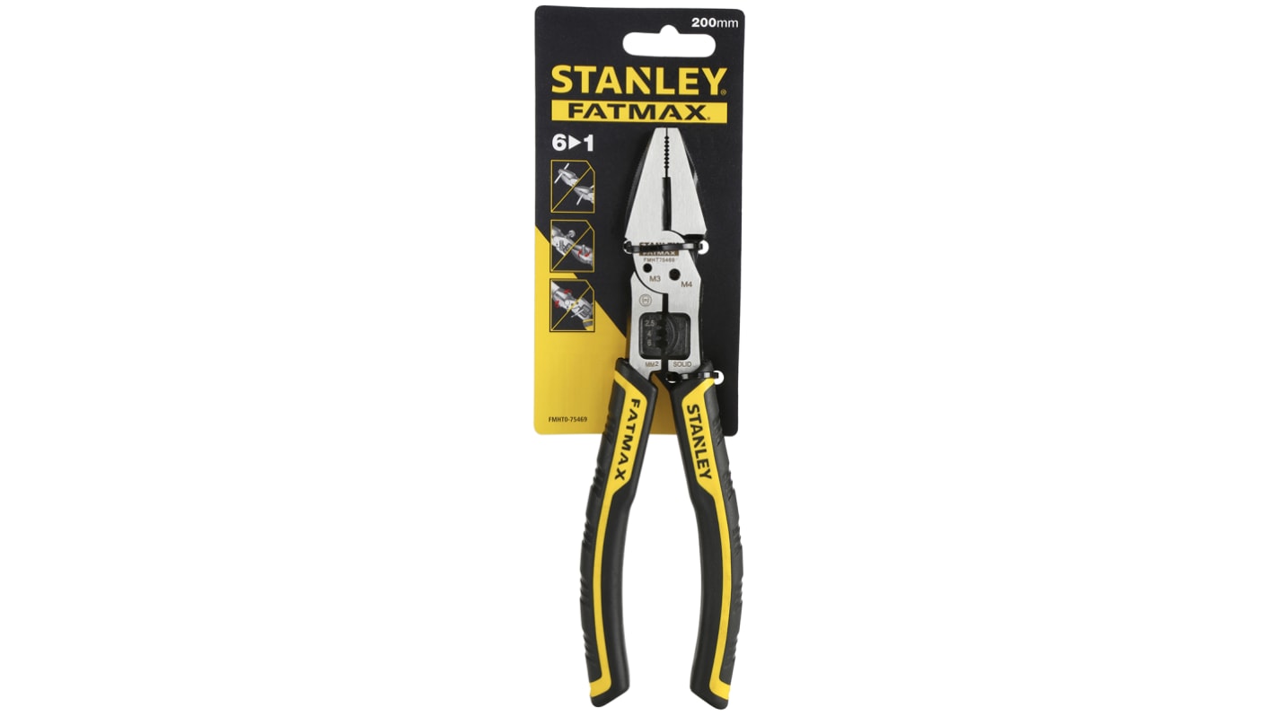Stanley Pliers, 200 mm Overall, Straight Tip