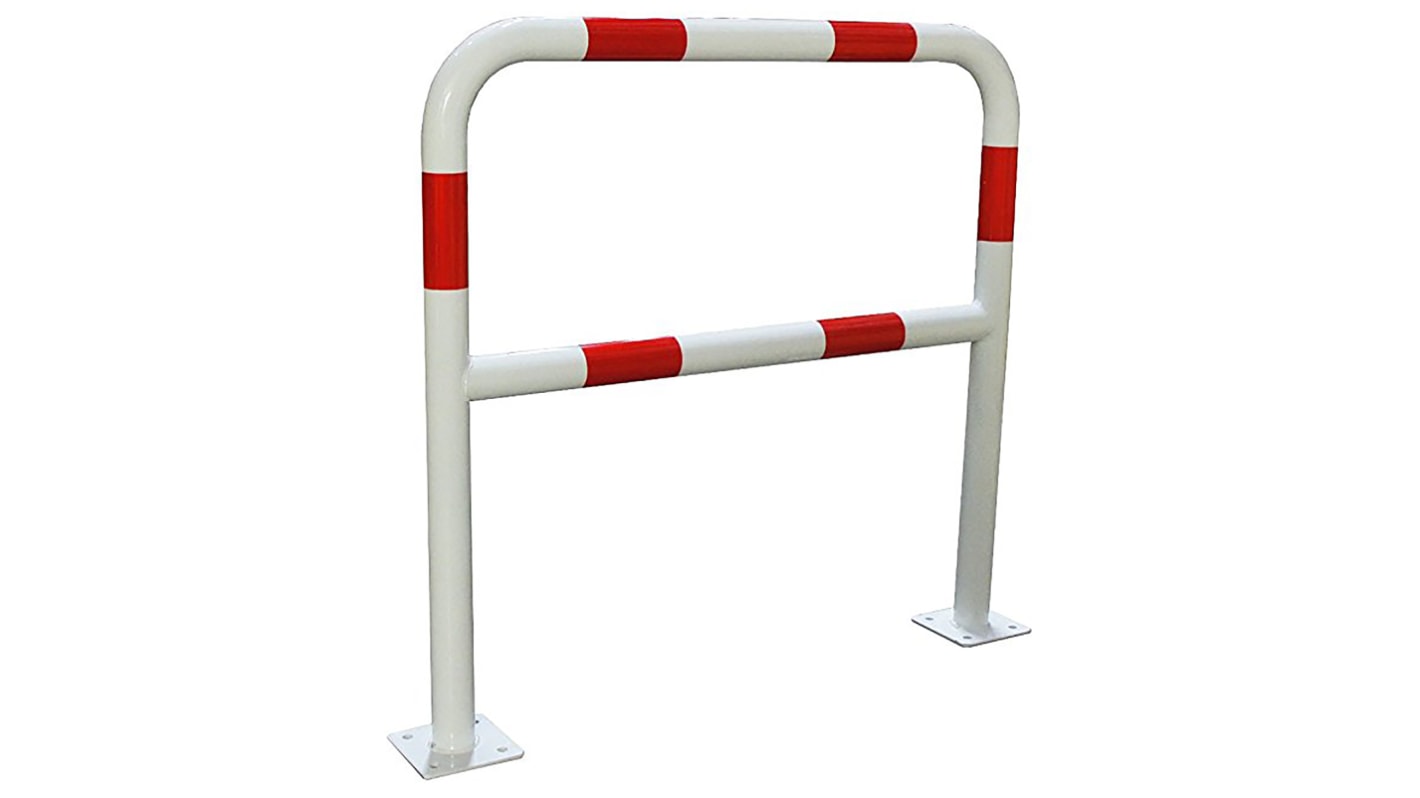 RS PRO Schutzbarriere Stahl Rot, Weiß Sicherheits-Absperrung, H.Barr. 1000mm B. Barr. 1000mm