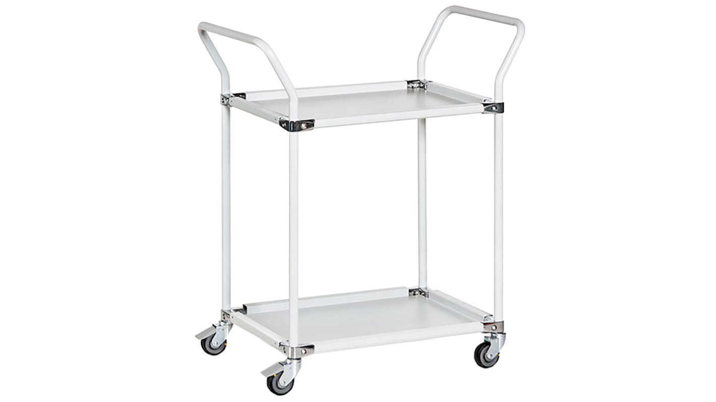 RS PRO 2 Shelf Metal Trolley, 760 x 460mm, 200kg Load