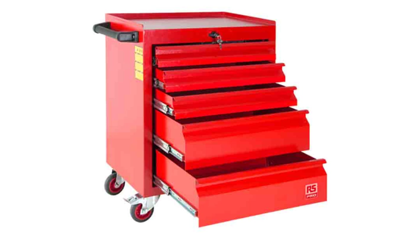 RS PRO 5 Drawer Wheeled Tool Chest