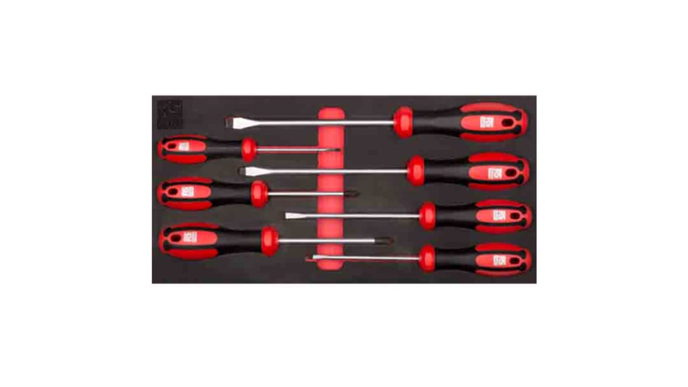 RS PRO Pozidriv; Slotted Screwdriver Set, 7-Piece
