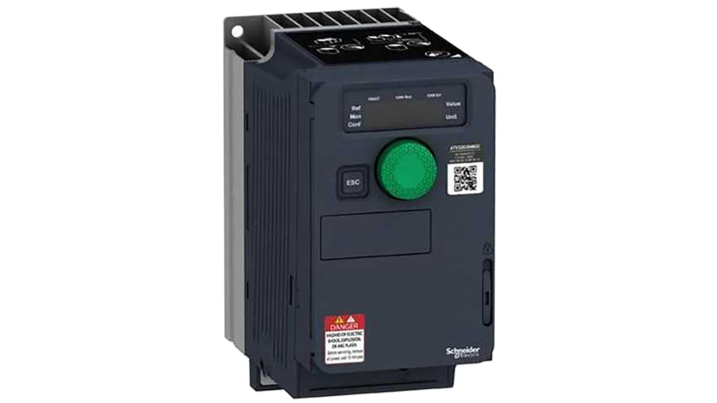 Schneider Electric Variable Speed Drive, 0.37 kW, 3 Phase, 400 V ac, 2.1 A, ATV320 Series