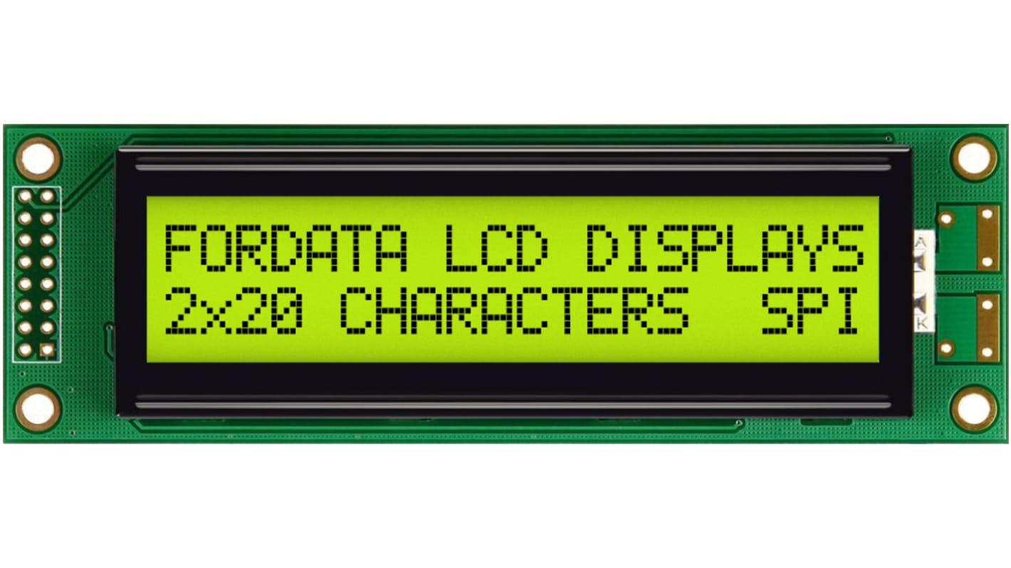 Fordata FC2002D01-FHYYBW-51SE FC Alphanumeric LCD Alphanumeric Display, Green, Yellow on Yellow-Green, 2 Rows by 20