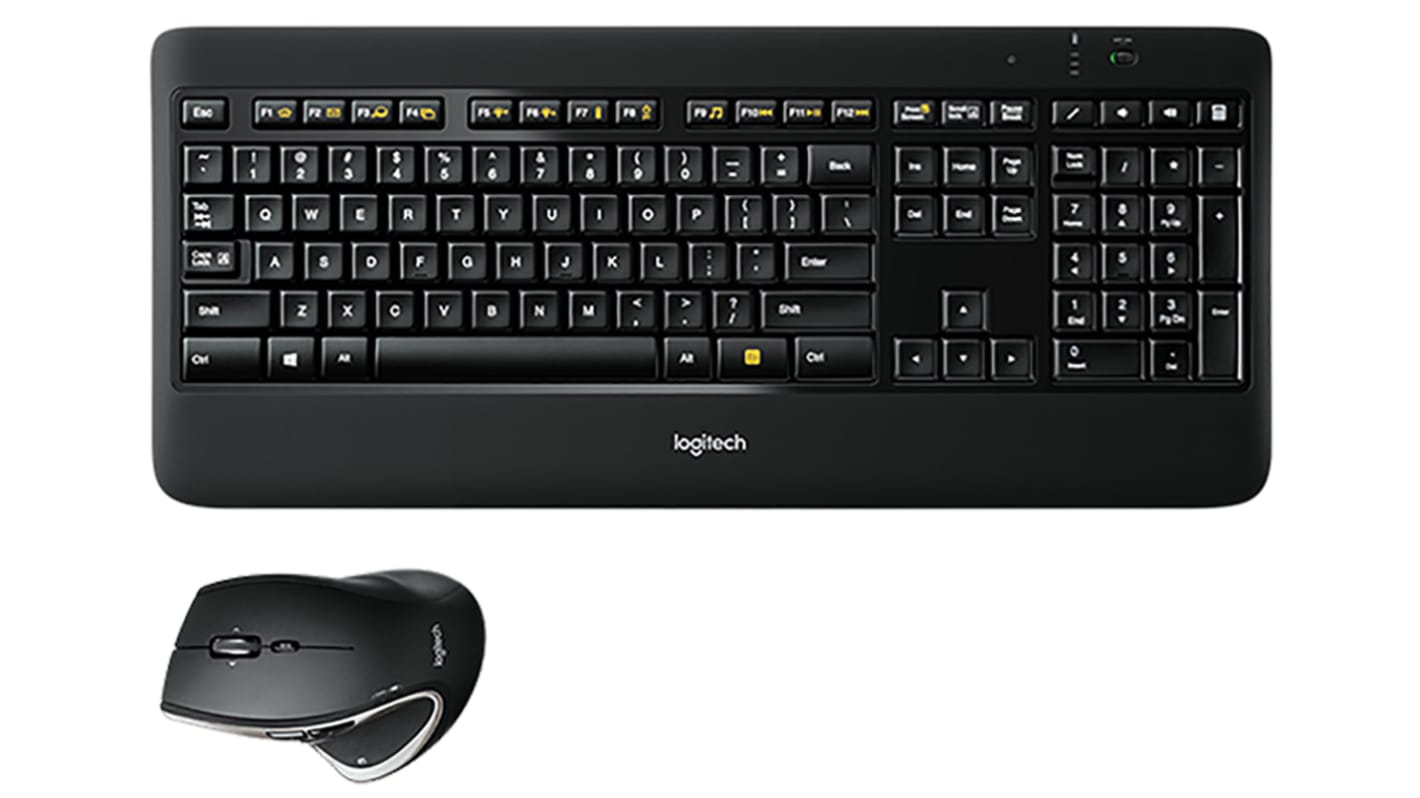 Logitech MX800 Wireless Keyboard and Mouse Set, QWERTY, Black