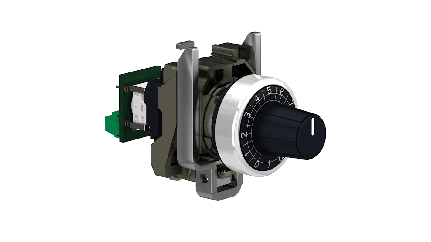 Schneider Electric XB4 10kΩ Rotary Potentiometer 1-Gang Panel Mount, XB4BD912R10K
