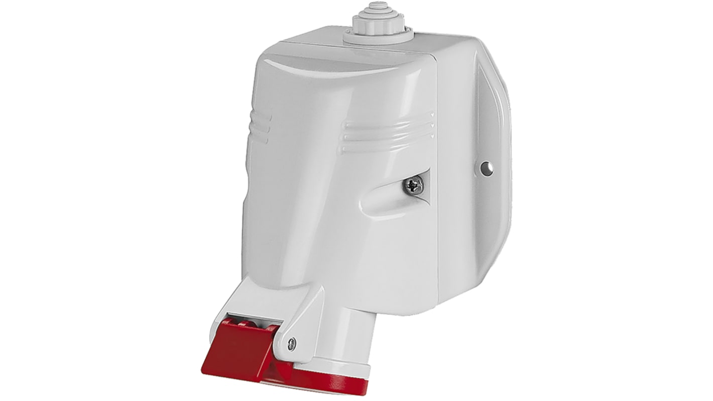 Scame IP44 Red Wall Mount 3P + N + E Industrial Power Socket, Rated At 32A, 415 V