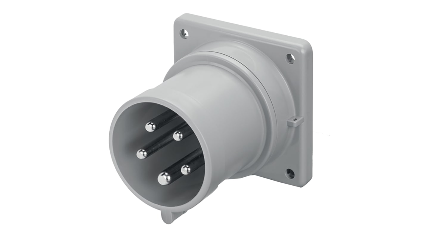 Scame IP44 Red Panel Mount 3P + N + E Industrial Power Plug, Rated At 16A, 415 V