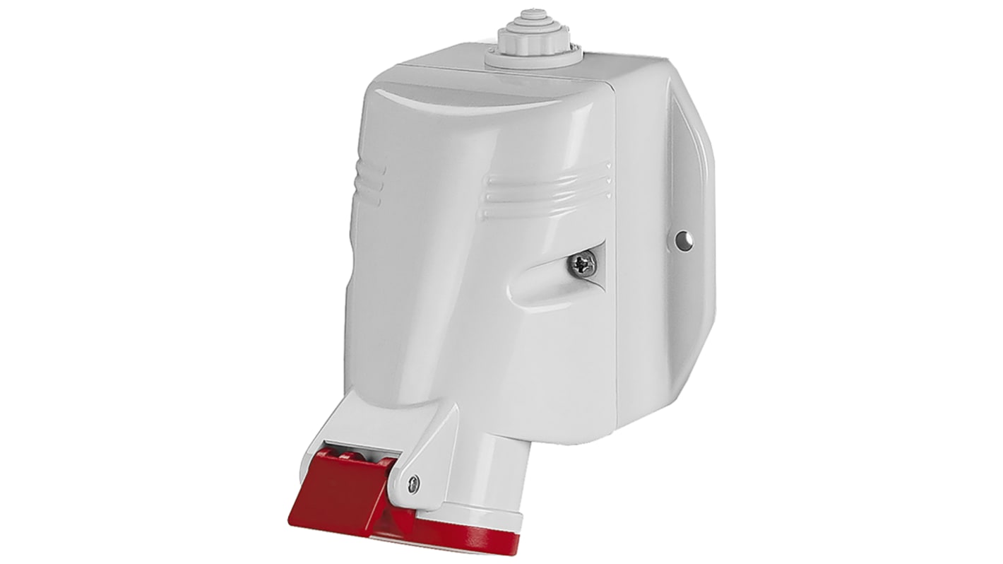 Scame IP67 Red Wall Mount 3P + N + E Industrial Power Socket, Rated At 63A, 415 V