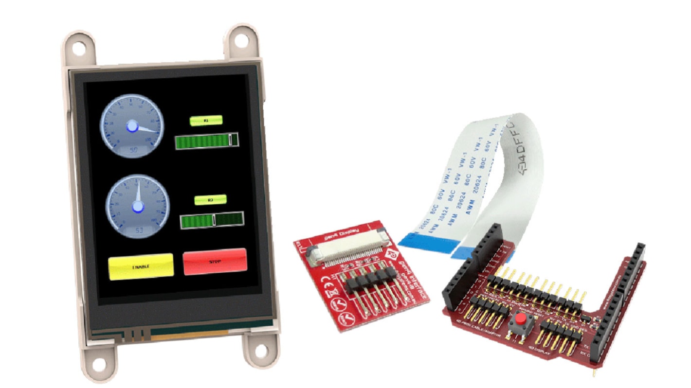 4D Systems Arduino kompatibles Display Resistiver Touchscreen 2.4Zoll, 240 x 320Pixel, für Arduino