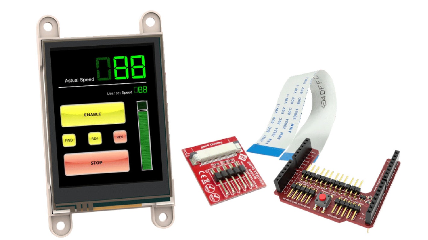 4D Systems Arduino kompatibles Display Resistiver Touchscreen 2.8Zoll, 240 x 320Pixel, für Arduino