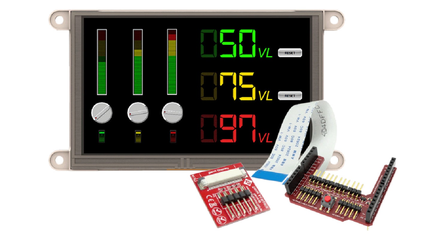 Afficheur 5pouces 4D Systems gen4 avec Ecran tactile résistif pour Arduino