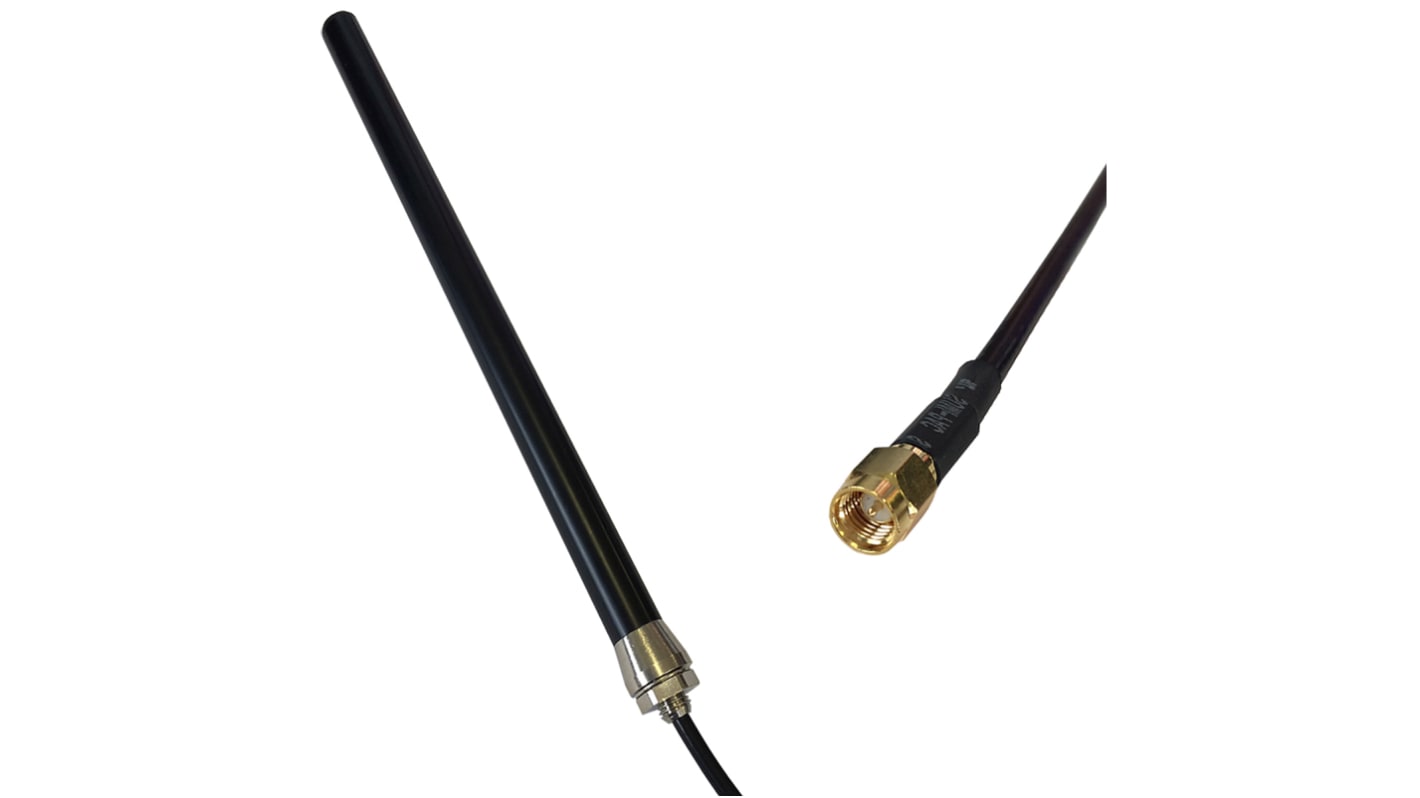 RF Solutions ANT-M4G3-SMA Rod Omnidirectional Antenna with SMA Connector, 2G (GSM/GPRS), 3G (UTMS), 4G (LTE), WiFi