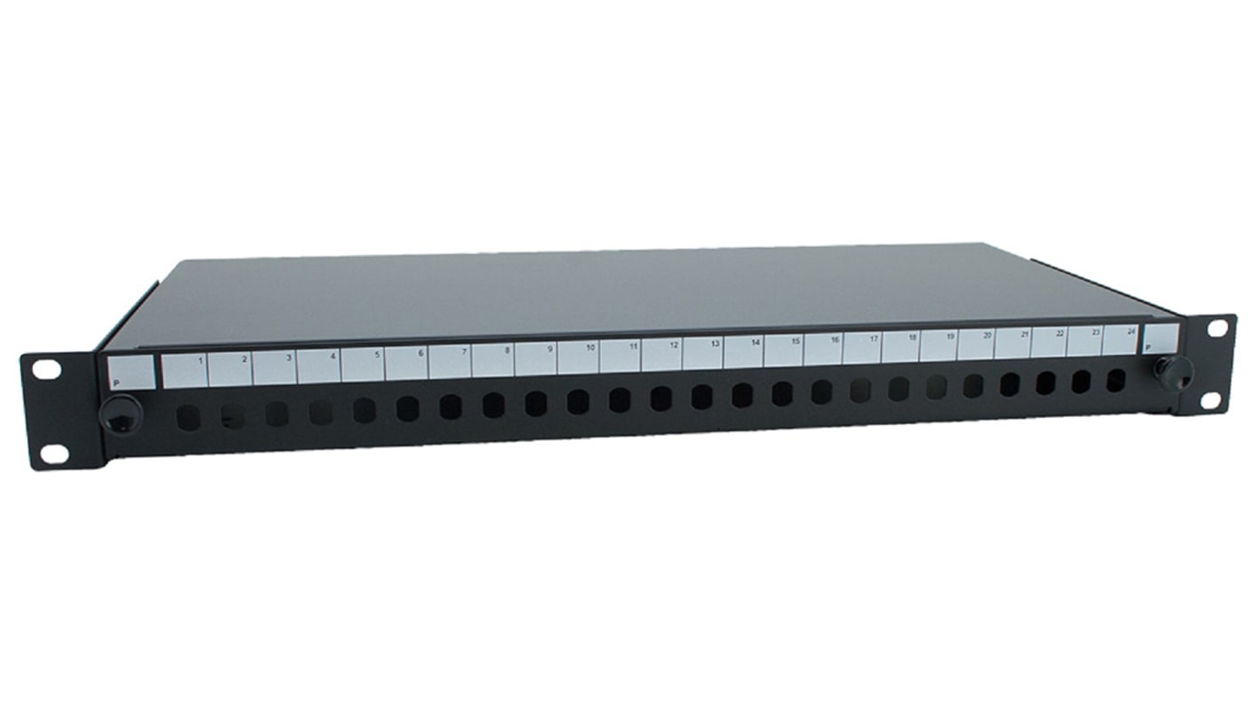 Patch Panel de fibra óptica, RS PRO, 24 puertos, Rack de 1U