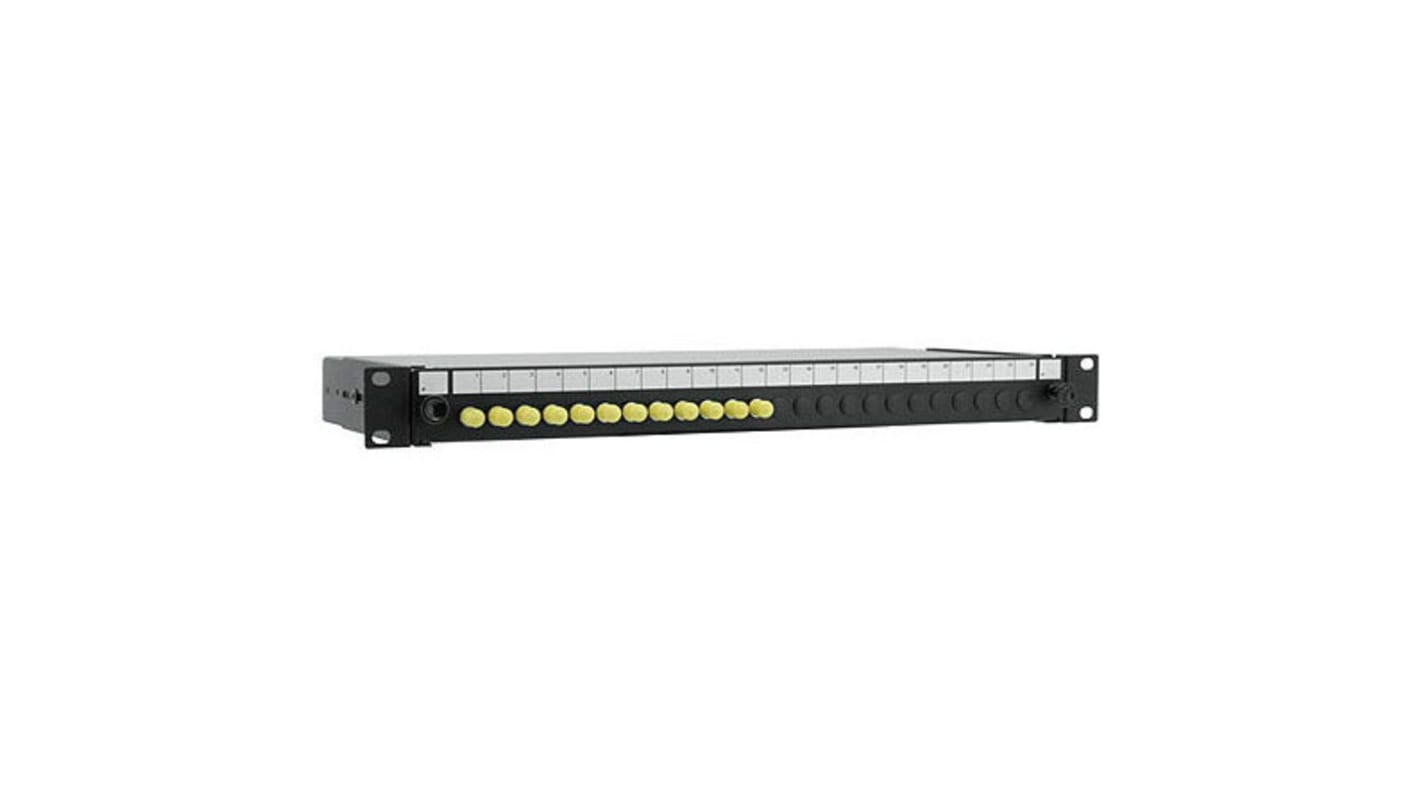 RS PRO 24 Port ST Single Mode Fibre Optic Patch Panel With 12 Ports Populated, 1U