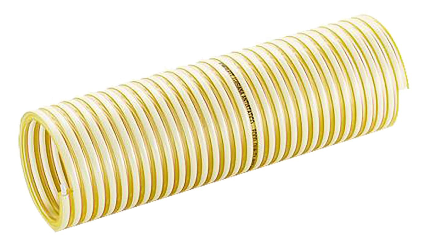 Merlett Plastics PVC食品软管, 黄色, 50mm内径, 58.2mm外径, 10m长, 最高+60°C, Luisiana AS系列