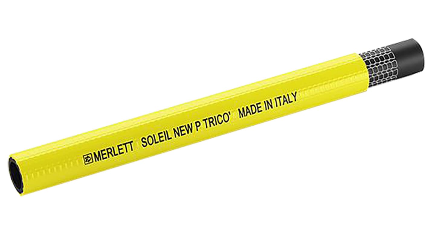 Merlett Plastics Flexible Tubing, PVC, 13mm ID, 18.5mm OD, Yellow, 50m